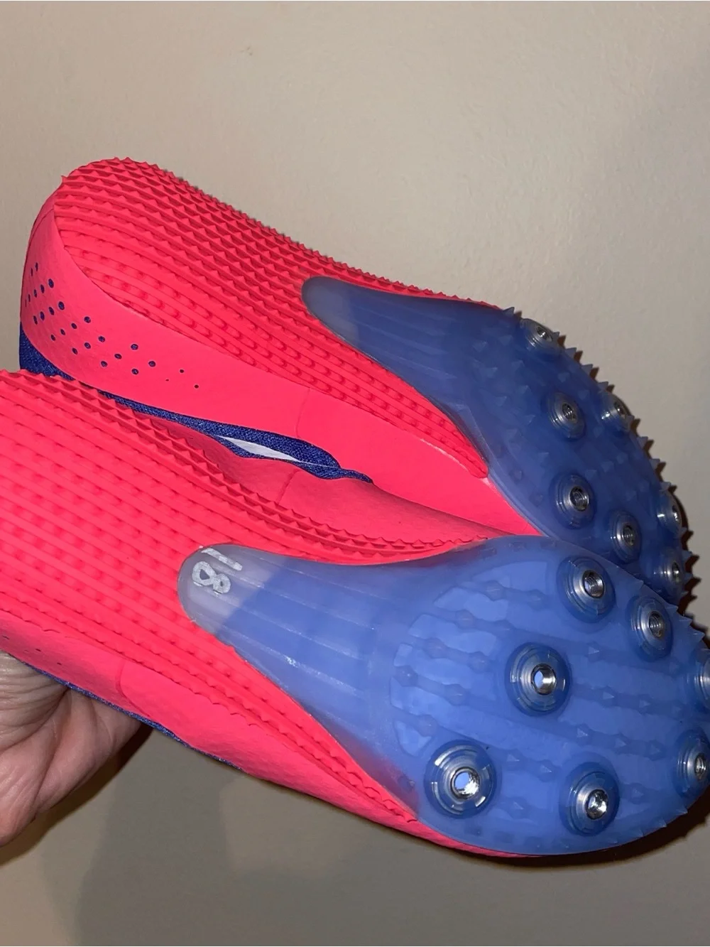 Nike Bright Pink and Blue Athletic Sneakers running/track/racing SZ.7